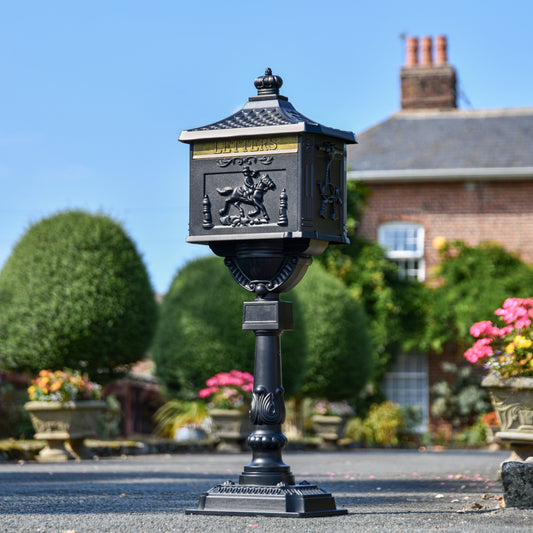 Matt Black 'Huntley' Freestanding Post Box