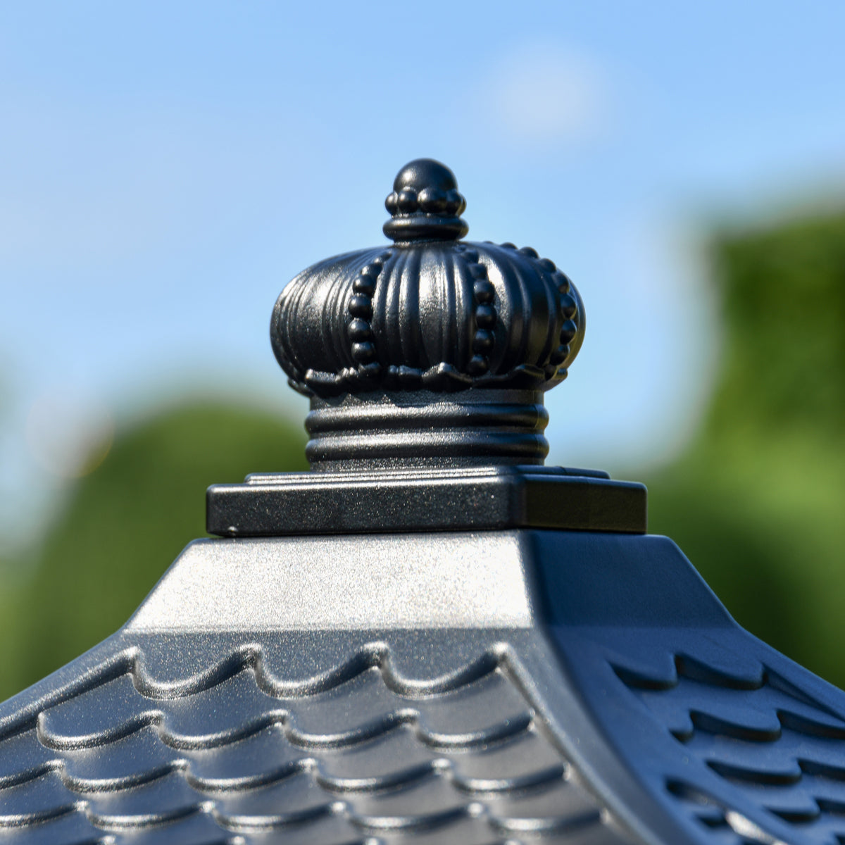 Matt Black 'Huntley' Freestanding Post Box crown finial