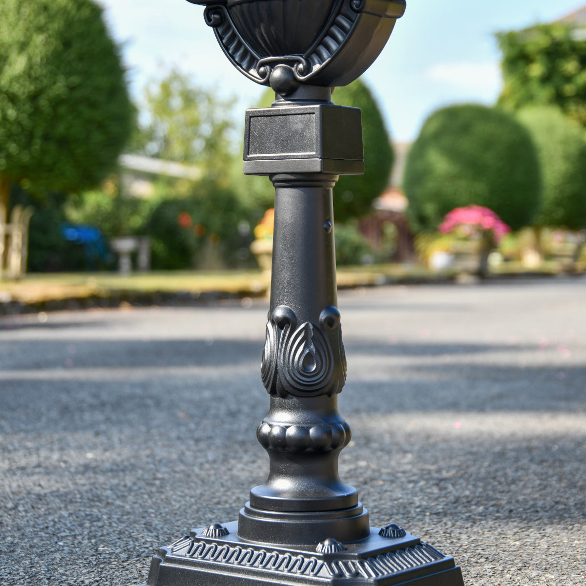 Matt Black 'Huntley' Freestanding Post Box ornate column