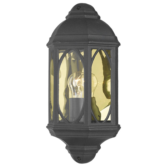 Matte Black Traditional Wall Lantern Flush Fit