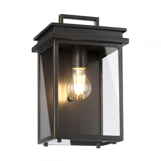 Medium Antique Bronze Traditional Flush Wall Lantern