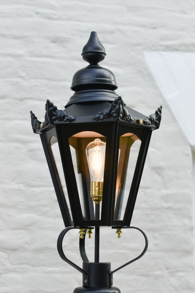 Medium Black Hexagonal Victorian Lantern