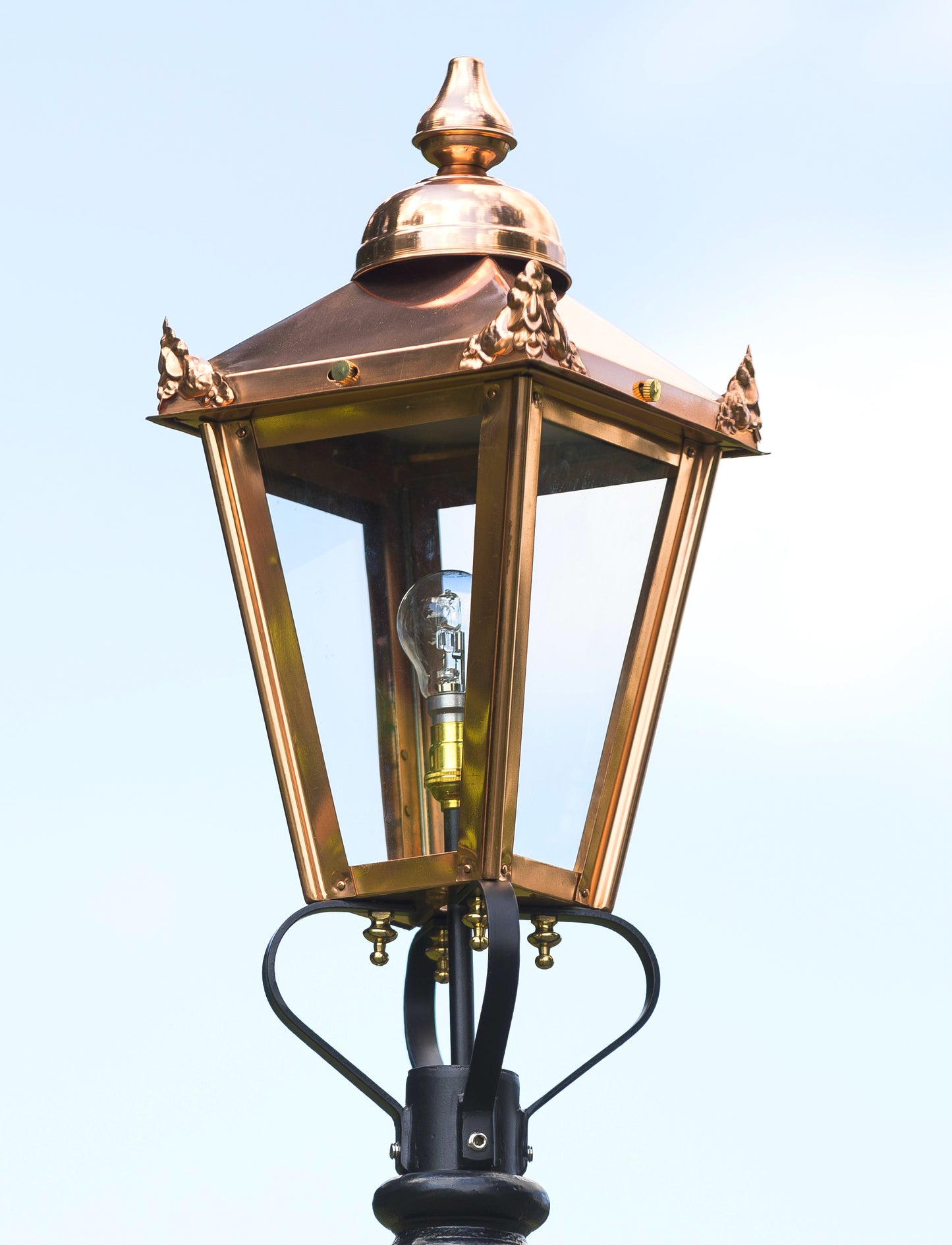 70cm Tall Copper Garden Lamp Post Top