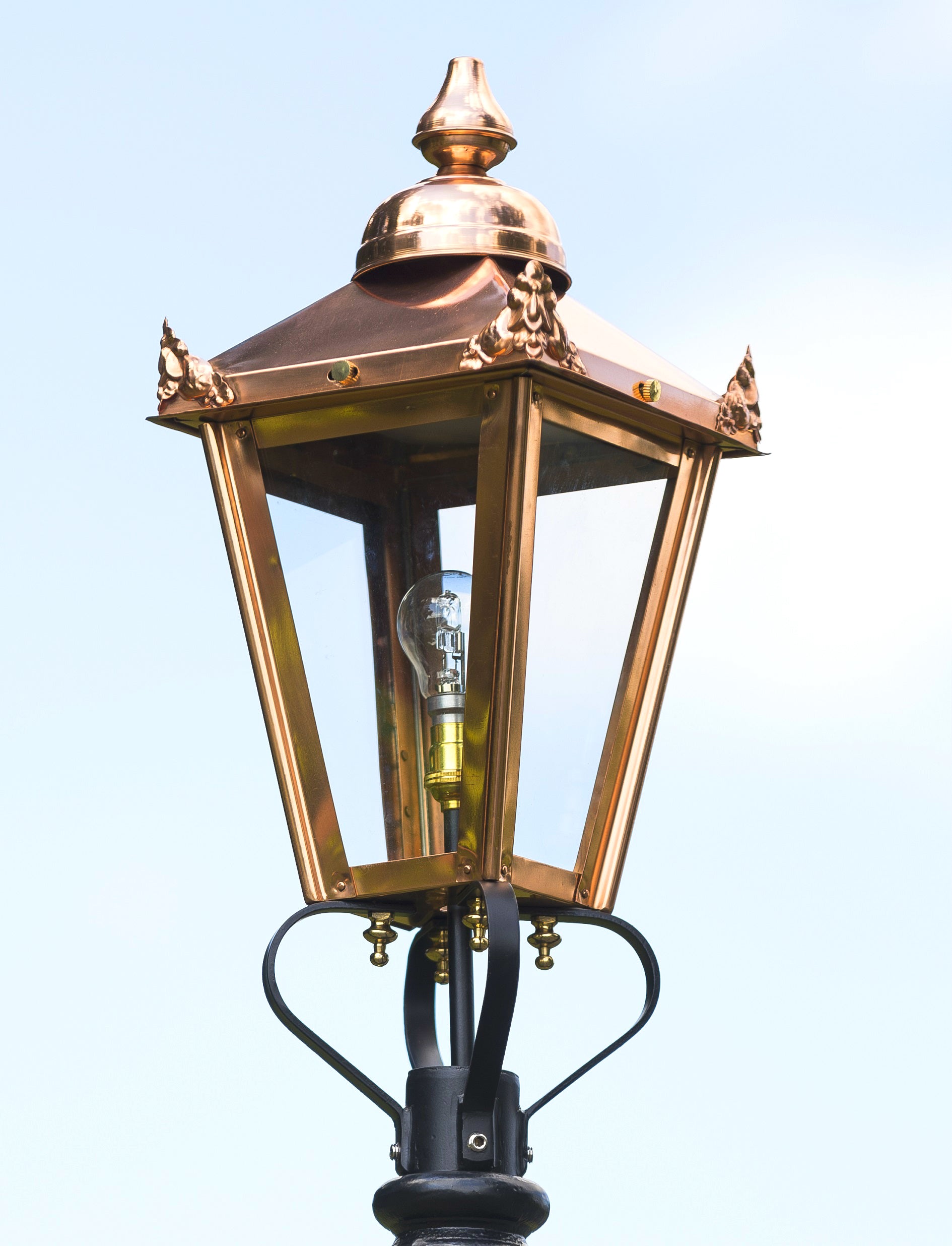 70cm Tall Copper Garden Lamp Post Top