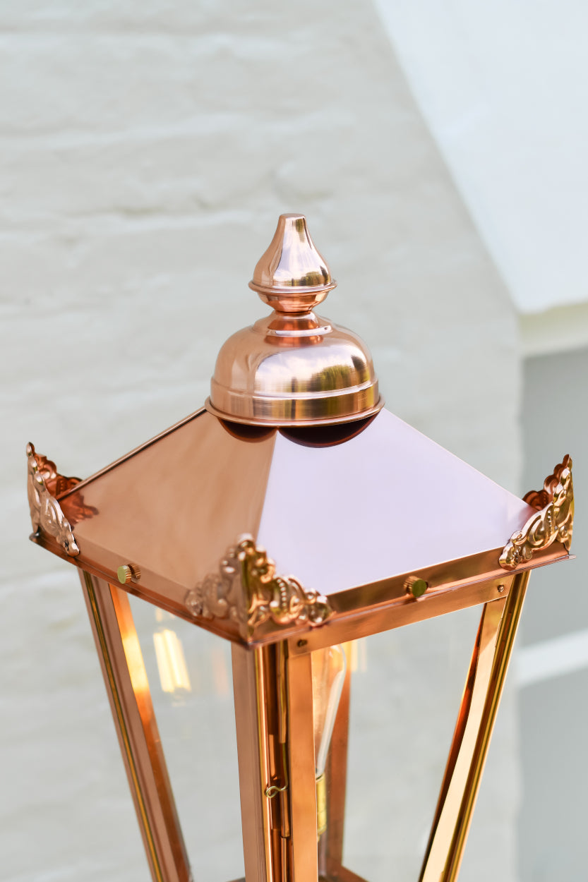 70cm Tall Copper Garden Lamp Post Top