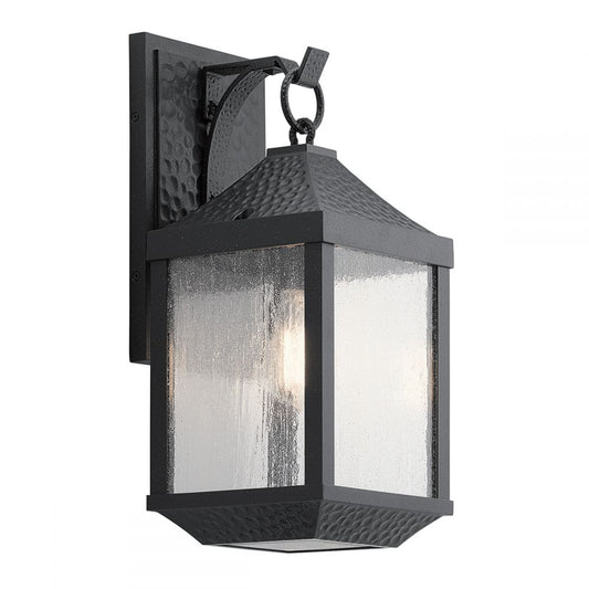 Medium Dimpled Black Period Wall Lamp With Bracket