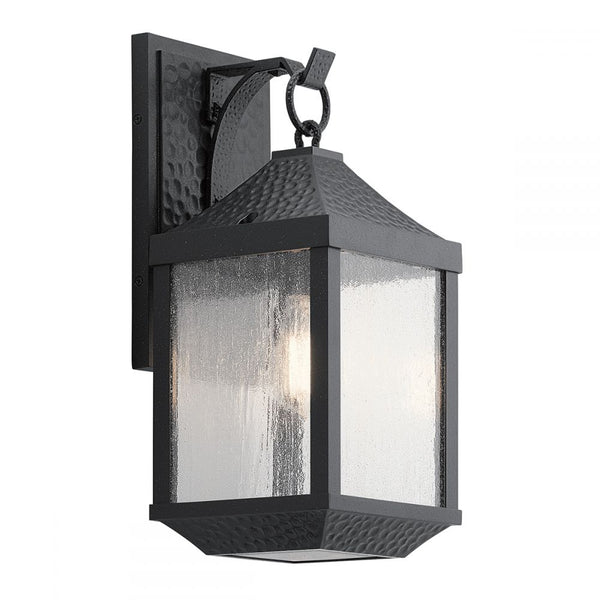 Medium Dimpled Black Period Wall Lamp With Bracket