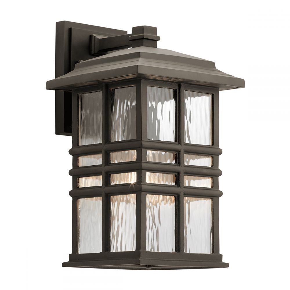 Medium Rustic Bronze Square Hanging Wall Light
