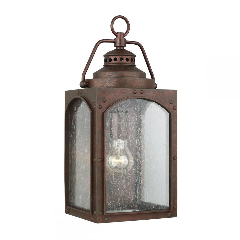 Medium Rustic Copper Finish Gas-Lamp Style Wall Lantern
