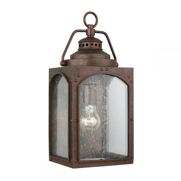 Medium Rustic Copper Finish Gas-Lamp Style Wall Lantern