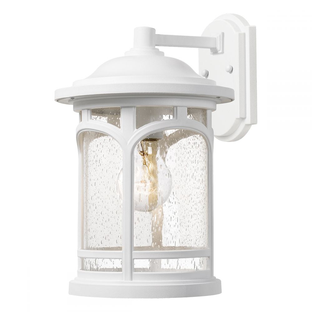 Medium White Finish Suspended Cylinder Wall Lantern