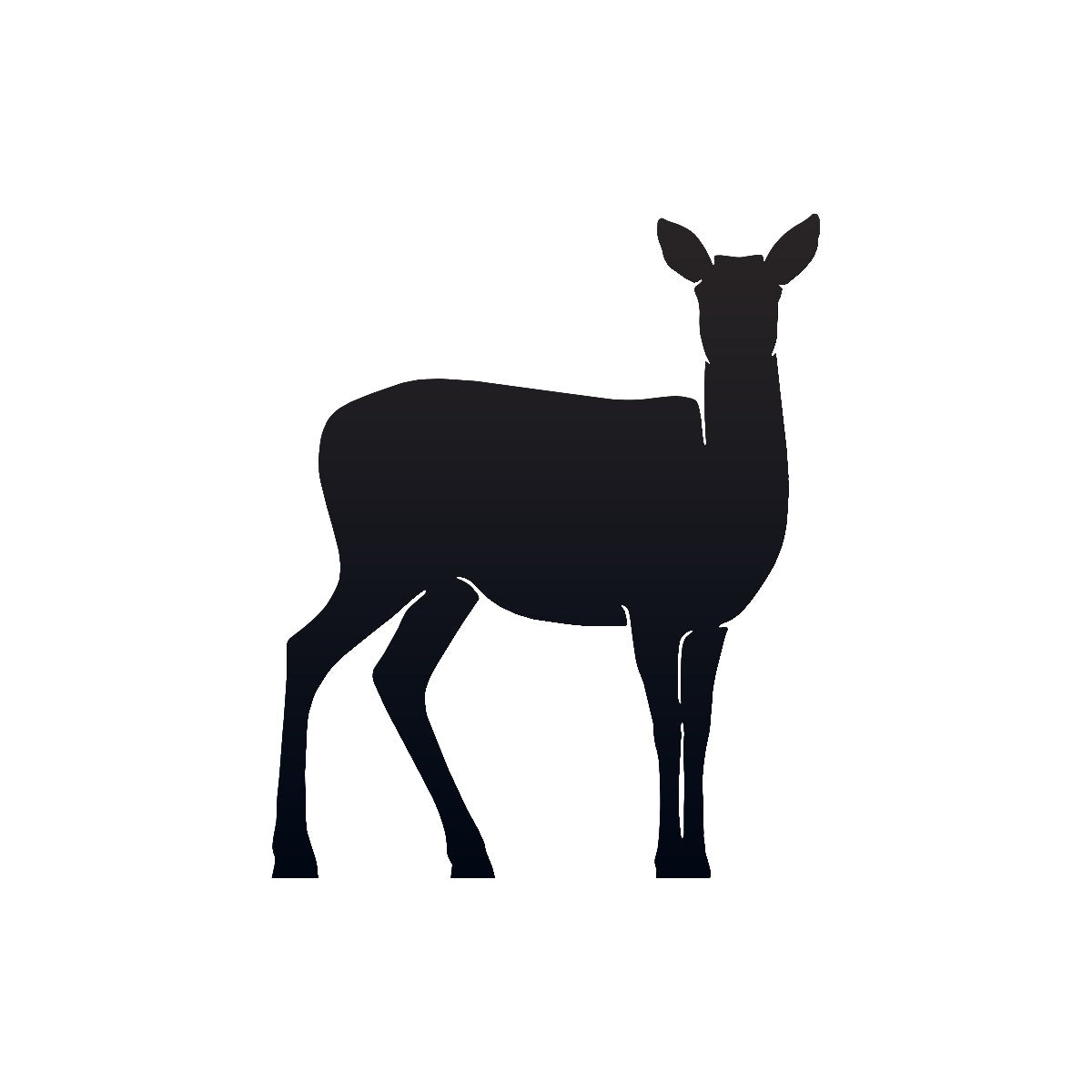 Large Doe Garden Sheet Steel Silhouette In Black