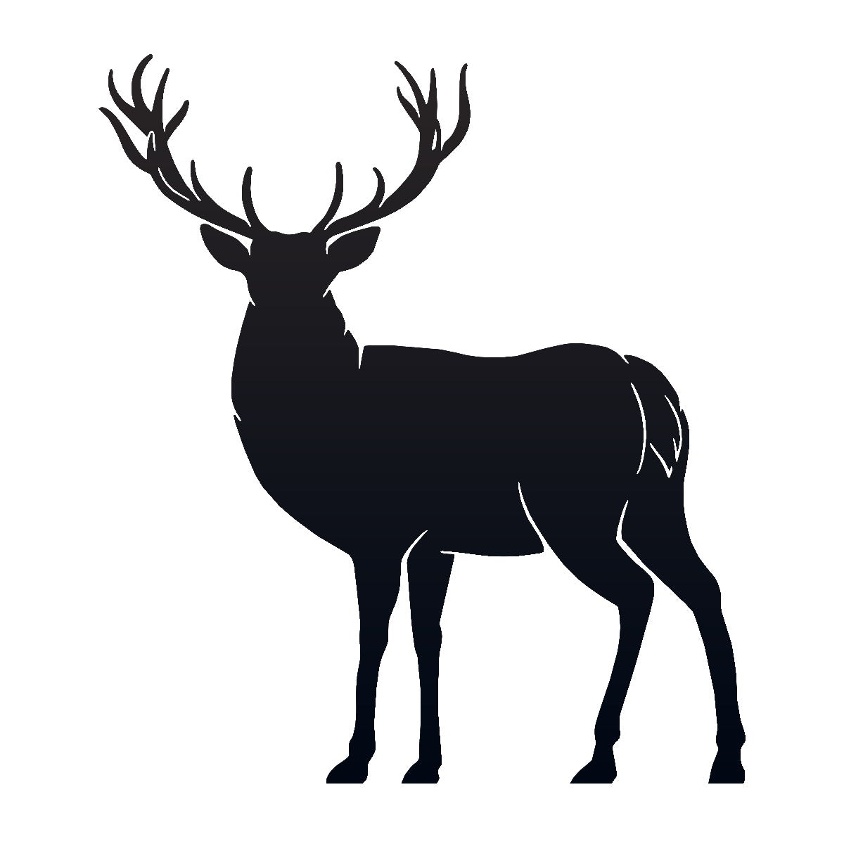 Large Stag Garden Sheet Steel Silhouette In Black