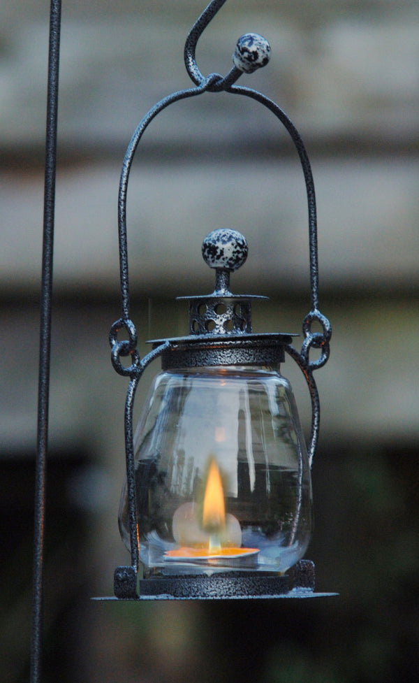 Midnight Black Garden Candle Lantern
