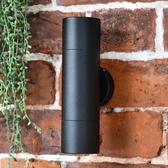 Modern Black Cylindrical Wall Spotlight - thumbnail