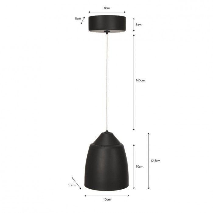 Modern Black Hanging Pendant Light By Garden Trading