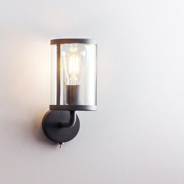 Modern Black Steel Cylindrical Wall Light By Garden Trading