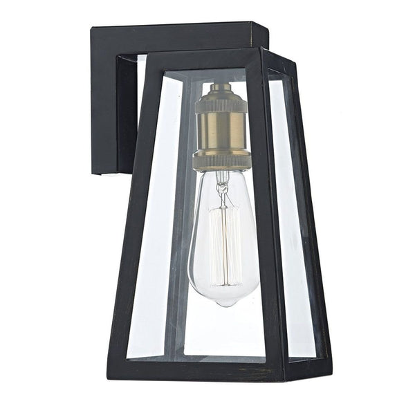 Modern Black Top Fit Wall Lantern with Bracket