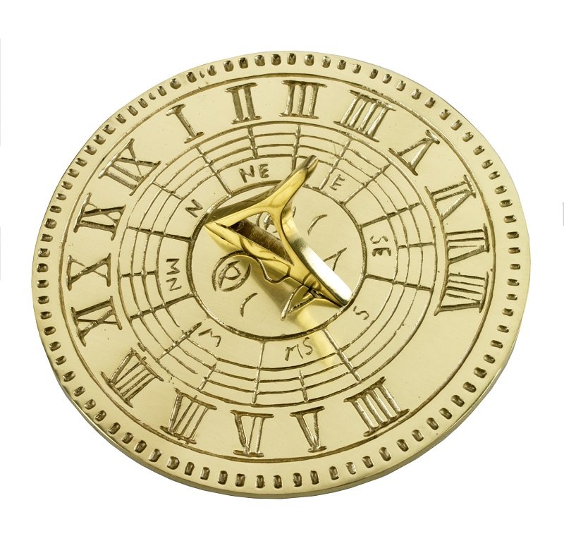 Contemporary Polished Brass Sundial