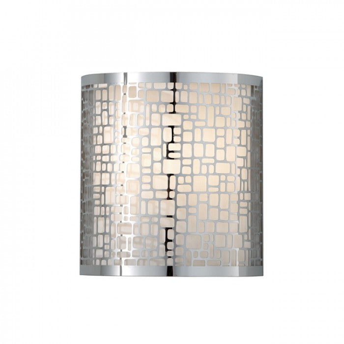 Modern Bright Chrome Patterned Design Wall Light