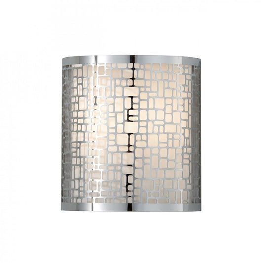 Modern Bright Chrome Patterned Design Wall Light