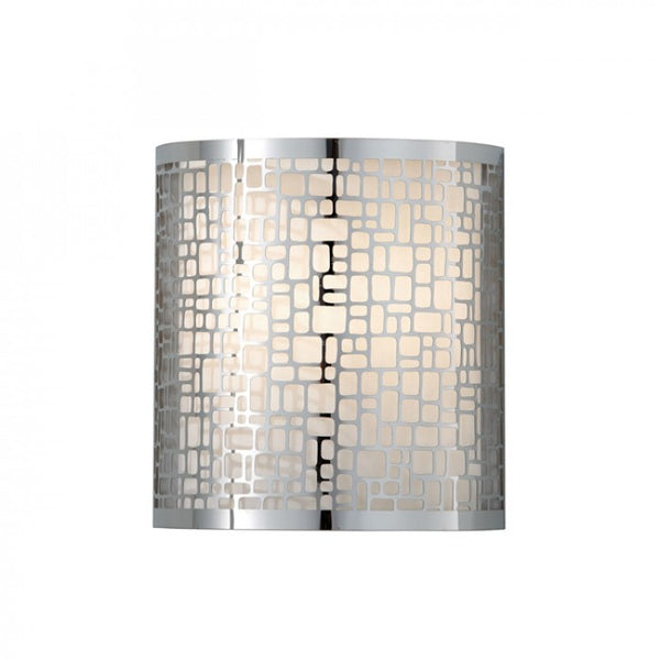 Modern Bright Chrome Patterned Design Wall Light