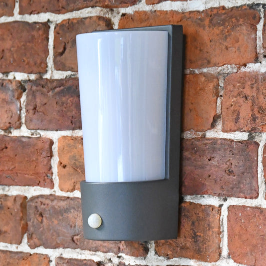 Grey Modern Flush Wall Light With PIR Sensor
