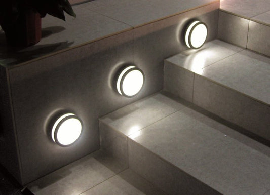 Modern Circular Garden Steps Wall Light
