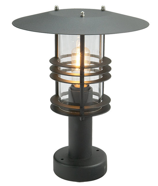 Black Modern Minimalistic Garden Pedestal Light