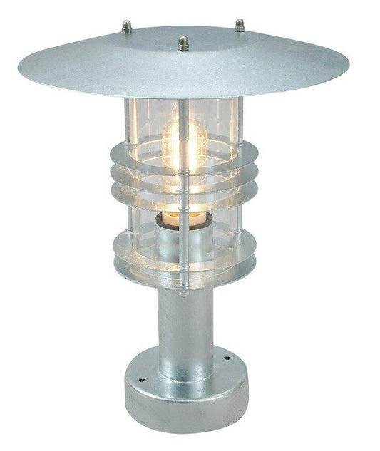 Silver Modern Minimalistic Garden Pedestal Light