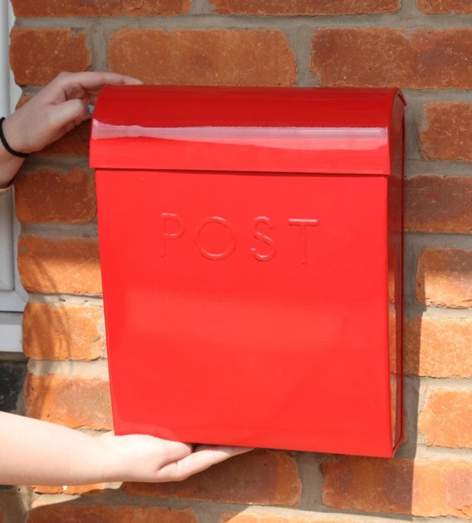wall mountable modern red post box