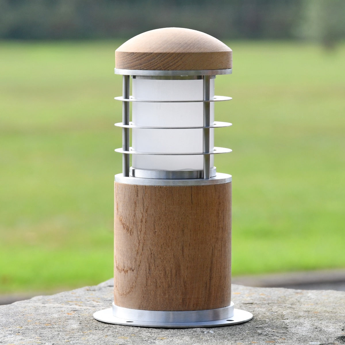 Modern Wooden Low Level Driveway Lighting Bollard