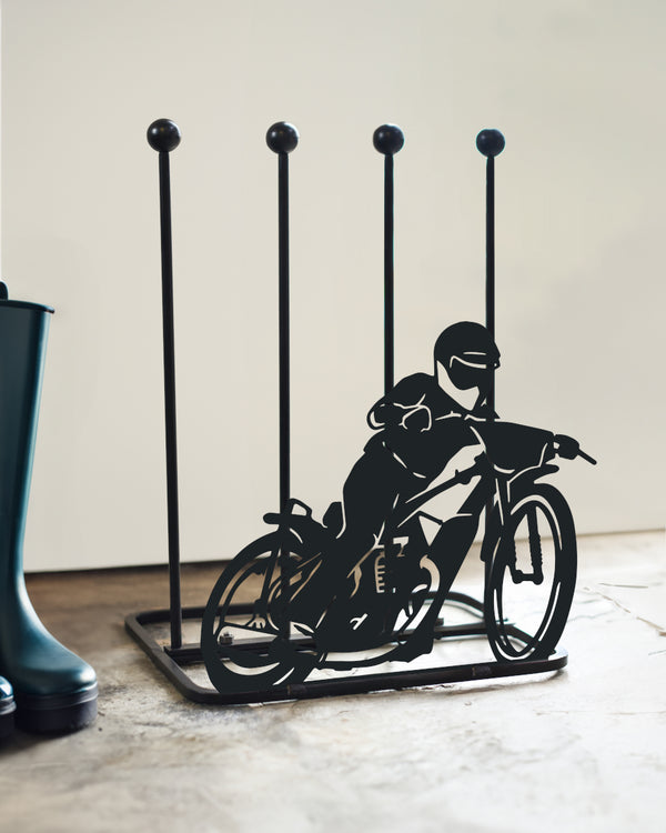 'Motorbike Racer' Steel Welly Rack