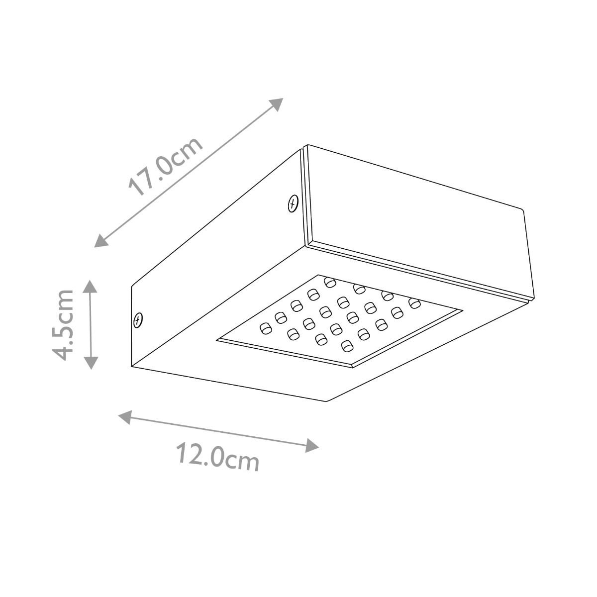 The dimensions of the flush fit ceiling light