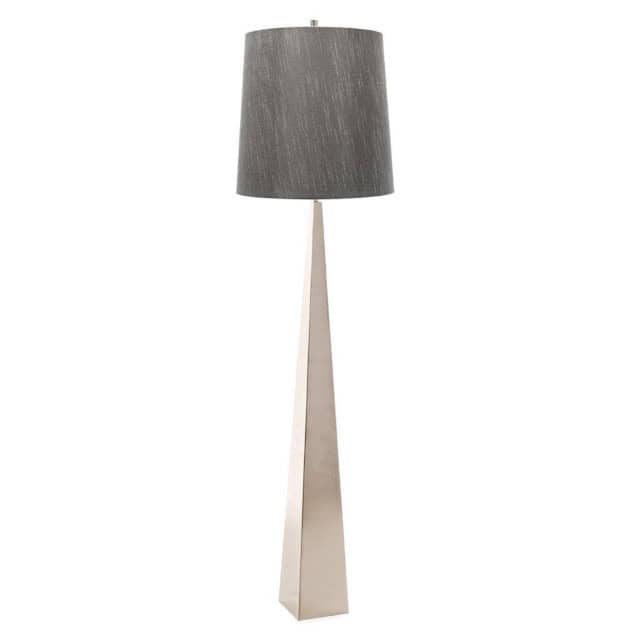 'Moyns' Polished Nickel Floor Lamp - thumbnail