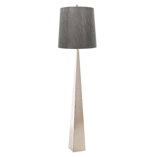 'Moyns' Polished Nickel Floor Lamp - thumbnail