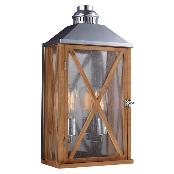 Natural Oakwood Classical Garden Wall Light