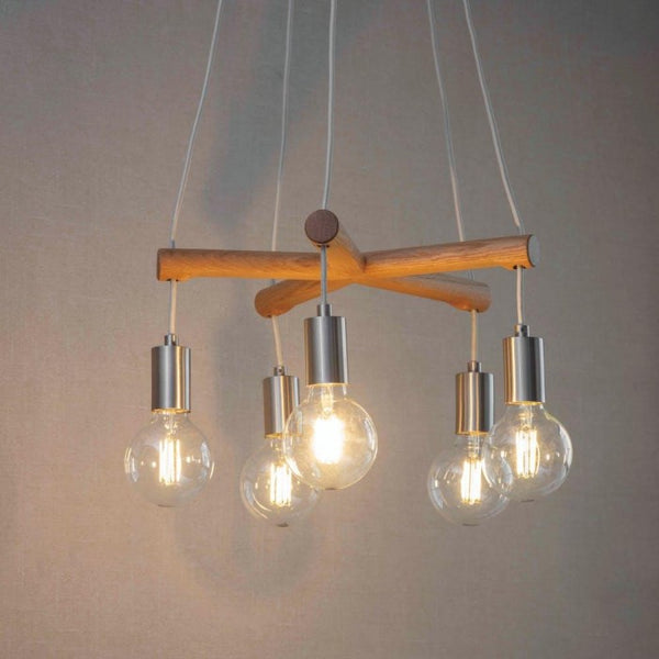 Natural Wood Modern Hanging Cluster Lights By Garden Trading