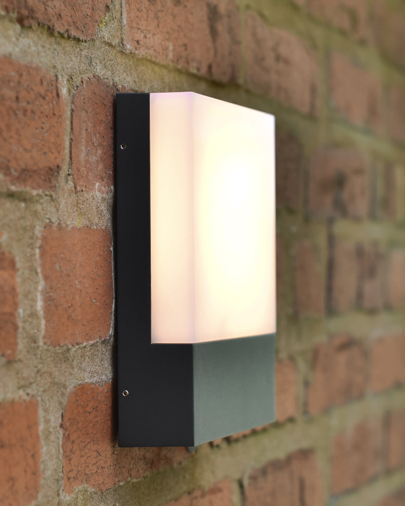 Side profile of the wall light lit up