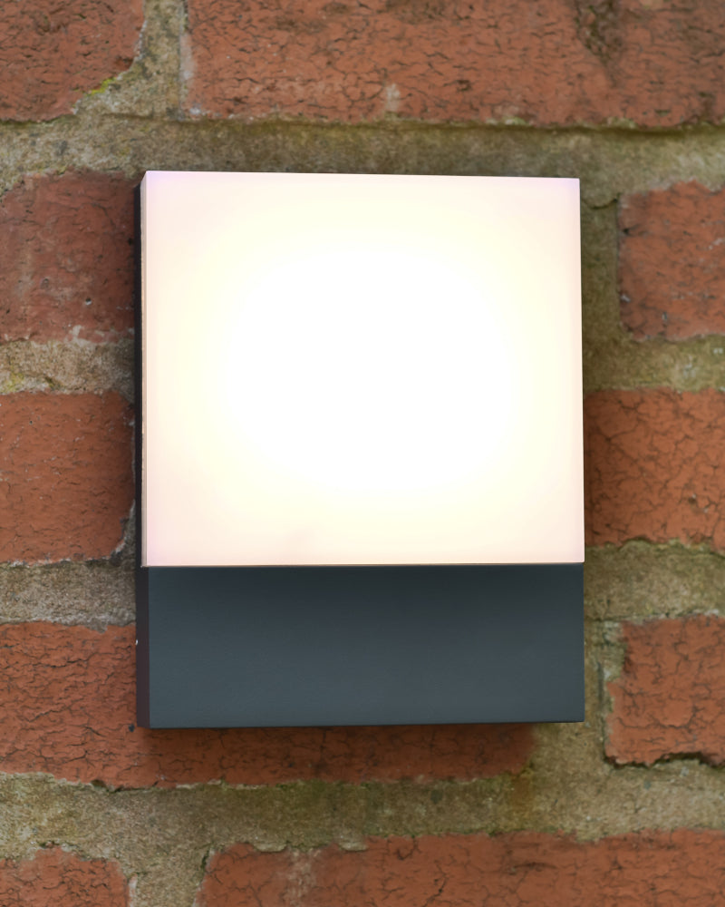 Head on view of the wall light illuminated 