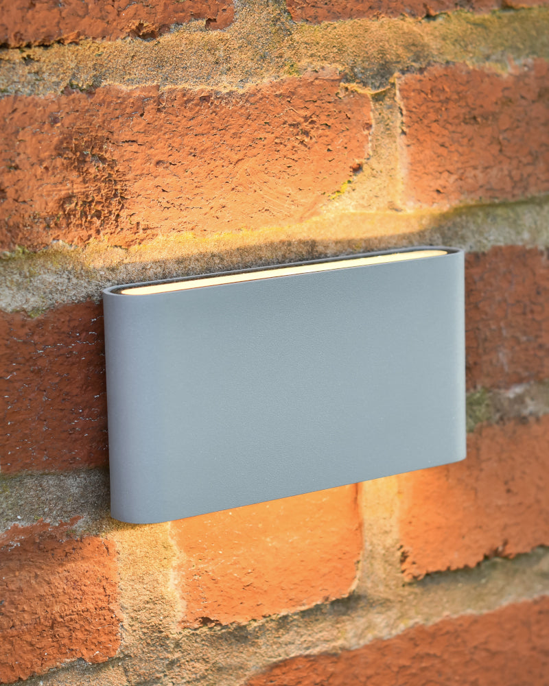 View of the wall light apex lit up