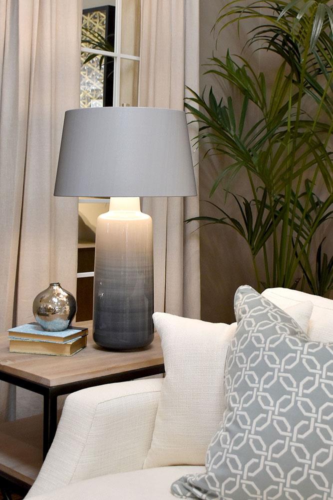 The ceramic table lamp in situ