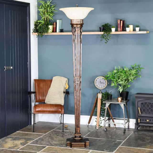 'Norcliffe' Bronze Classical Floor Lamp - thumbnail
