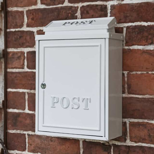 "Norfolk" White Wall Mounted Post Box - thumbnail