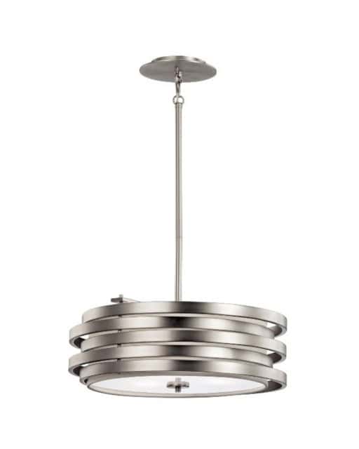 'Norley' Coiled Nickel Pendant Light - thumbnail