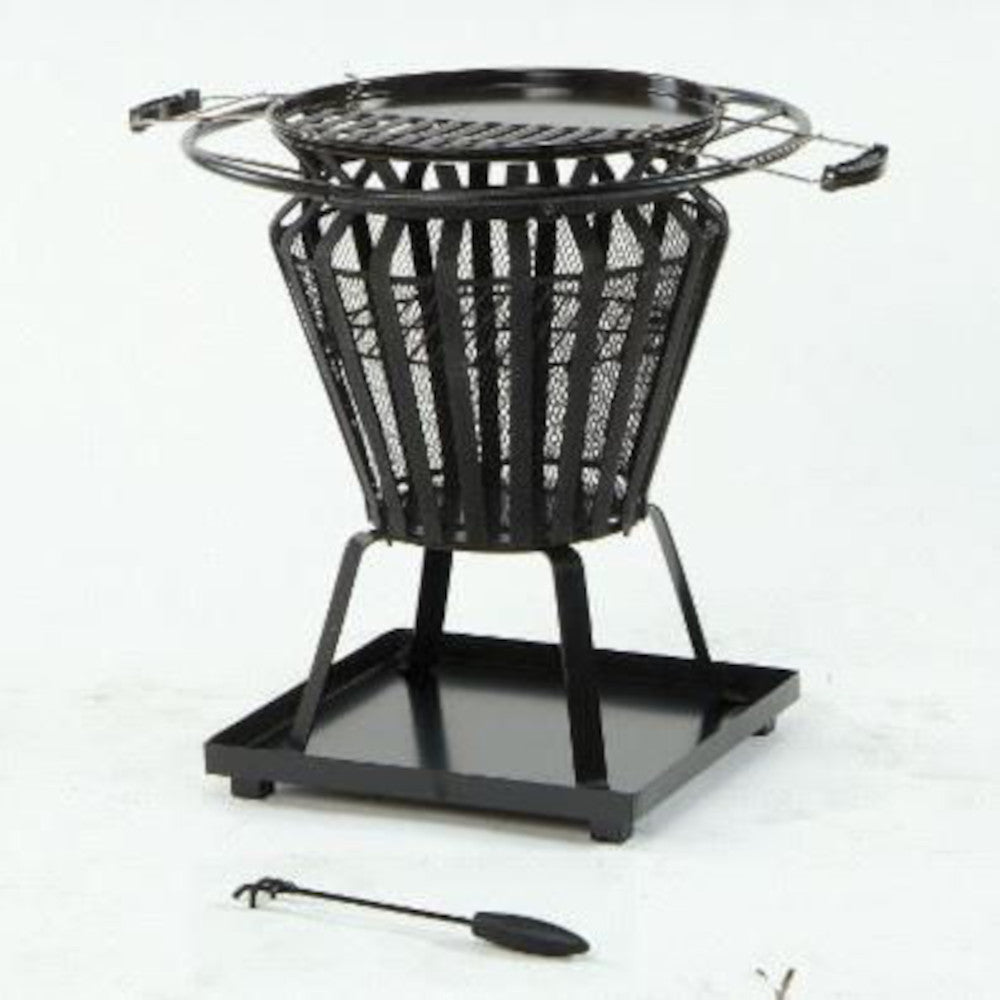 'Normans' Black Fire Basket And Grill