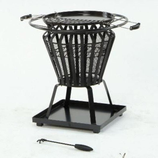 'Normans' Black Fire Basket And Grill - thumbnail