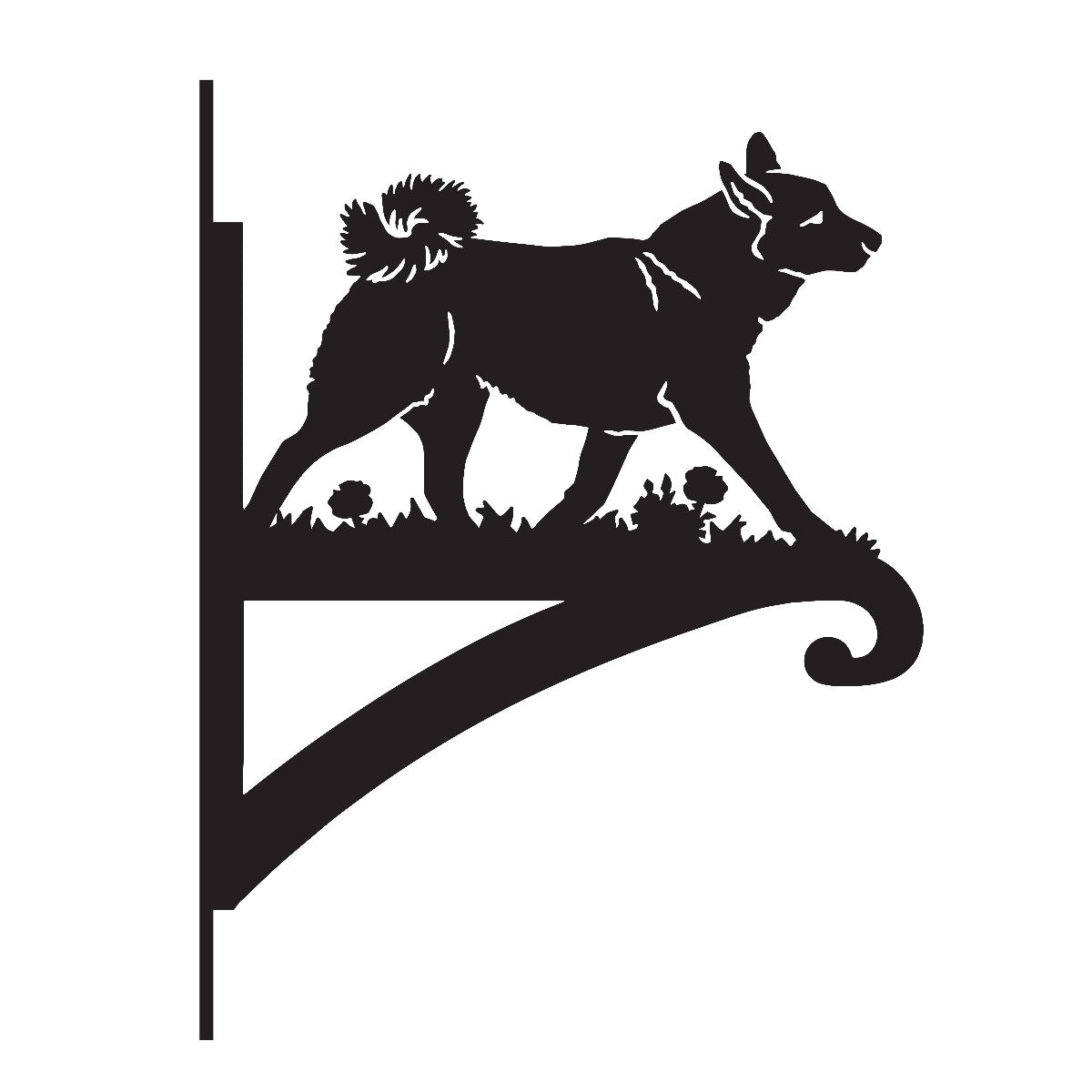 "Norwegian Buhund" Dog Garden Hanging Basket Bracket