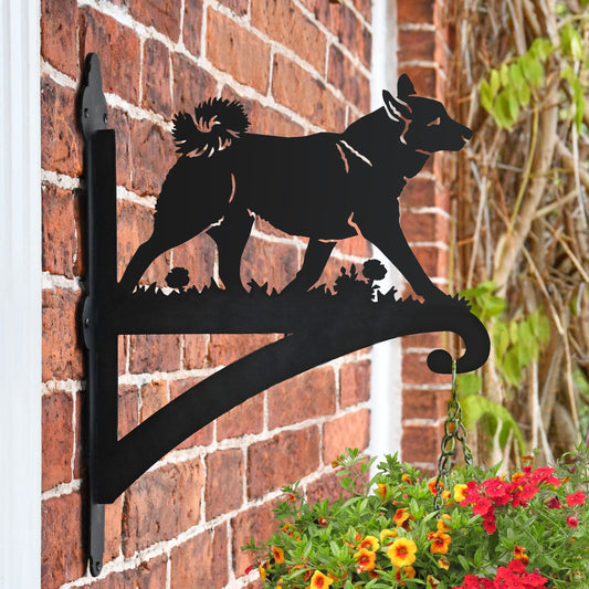 "Norwegian Buhund" Dog Garden Hanging Basket Bracket