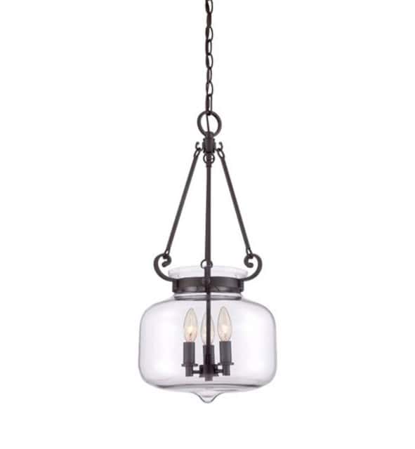 'Notley' Three Light Glass Pendant Light - thumbnail